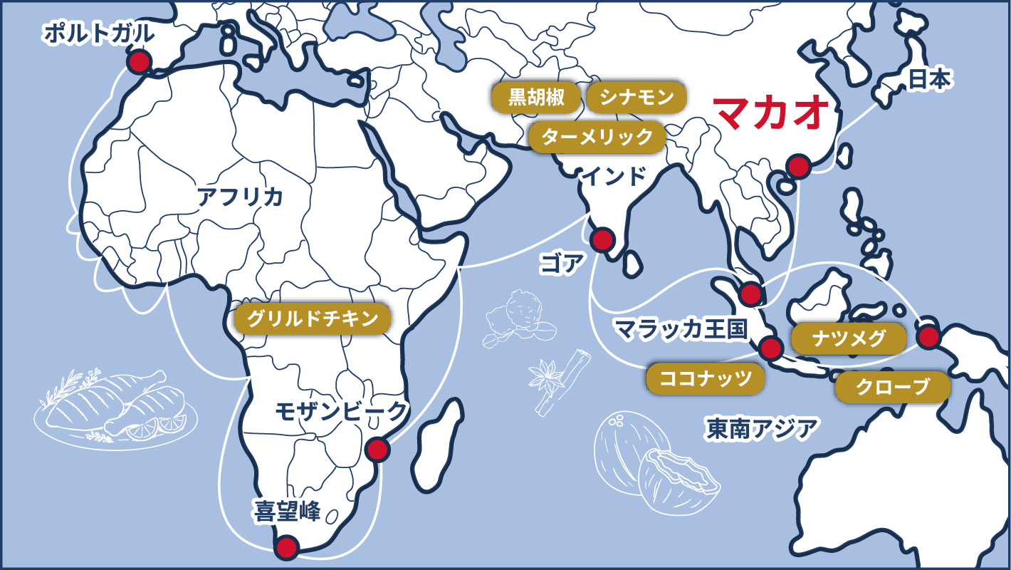 マカオ　大航海時代　食文化の航路地図