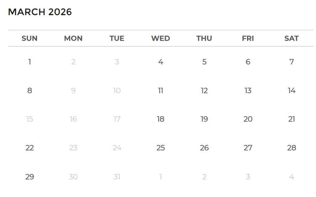 『ハウス・オブ・ダンシング・ウォーター』の最新スケジュール（2026年1月～5月まで）